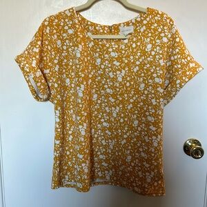 Yellow floral blouse